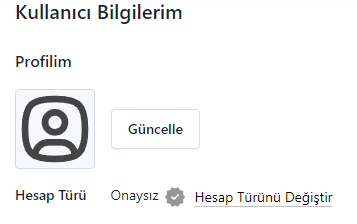 hesap türünü değiştir linki